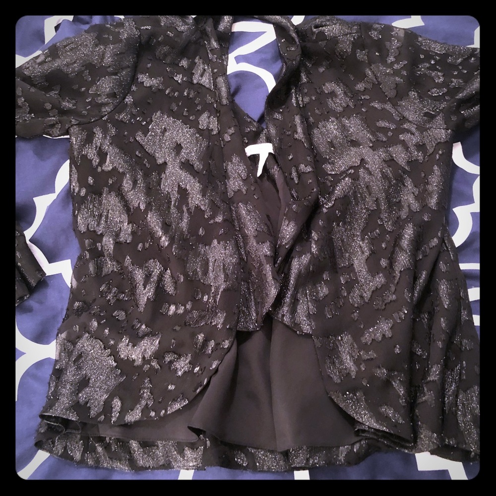 BCBG light jacket w/ metallic cut out back detail